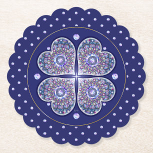 Blue Rosace Kartonnen Onderzetters