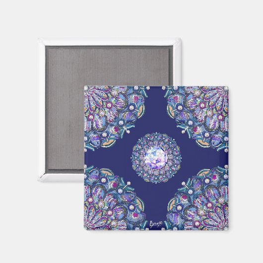 Blue Rosace Magneet (Voorkant / Achterkant)