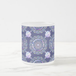 Blue Rosace Matglas Koffiemok