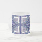 Blue Rosace Matglas Koffiemok (Voorkant links)