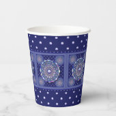 Blue Rosace Papieren Bekers (Achterkant)
