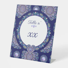 Blue Rosace Reclamebord Met Voetstuk