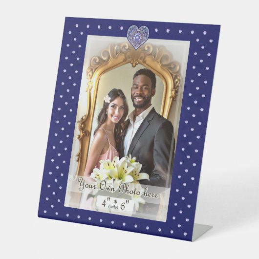 Blue Rosace Reclamebord Met Voetstuk (Voorkant)