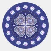 Blue Rosace Ronde Sticker (Voorkant)