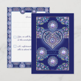 Blue Rosace RSVP Kaartje