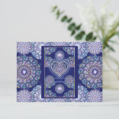 Blue Rosace RSVP Kaartje (Staand voorkant)