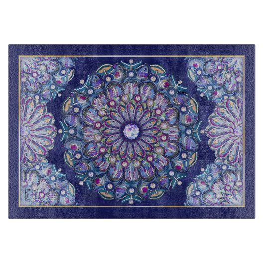 Blue Rosace Snijplank (Voorkant)