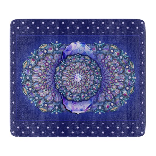 Blue Rosace Snijplank (Voorkant)