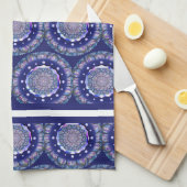 Blue Rosace Theedoek (Quarter Fold)