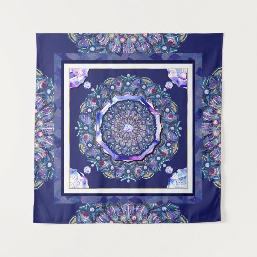 Blue Rosace Wandkleed (Voorkant)