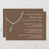 Blue Rosary Invitation Kaart (Voorkant / Achterkant)