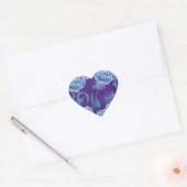 Blue rose and blue cat　青いバラと青い猫 hart sticker (Envelop)