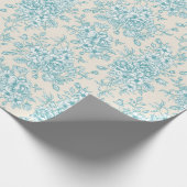 Blue Rose Bouquet Garden Floral Pattern Cadeaupapier (Hoek)