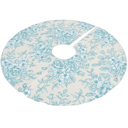 Blue Rose Bouquet Garden Floral Pattern Kerstboom Rok (Gekanteld)