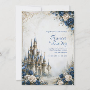 Blue Rose Castle Bruiloft Kaart