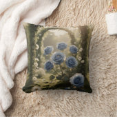 Blue Rose Elegantie – Romantisch Bloemaccent voor  Kussen (Deken)