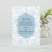 Blue Rose Funeral Memorial Merci Cartes (Debout devant)