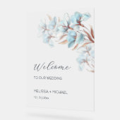 Blue  Rose Gold Layered Flowers Transparent (Angle)