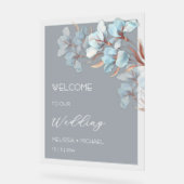 Blue  Rose Gold Layered Flowers Transparent (Angle)