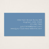 Blue Rose Gold Monogram Modern Business Card (Dos)