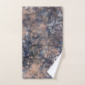 Blue & Rose Gold Paint Splatter Abstract Glamour (Serviette à main)