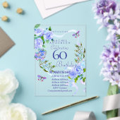 Blue Rose Ribbon 60th  Birthday Invitation (Insitu (Mariage))