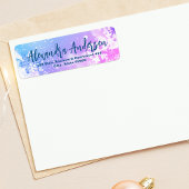 Blue Rose Winter Snowflakes Étiquette de script mo