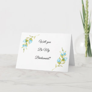 Blue Rosebud ben je mijn Bridesmaid? Kaart