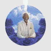 Blue Roses SKy Christmas Memorial Tree Ornament (dos)