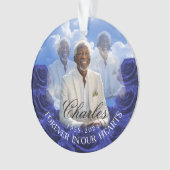 Blue Roses SKy Christmas Memorial Tree Ornament (devant)