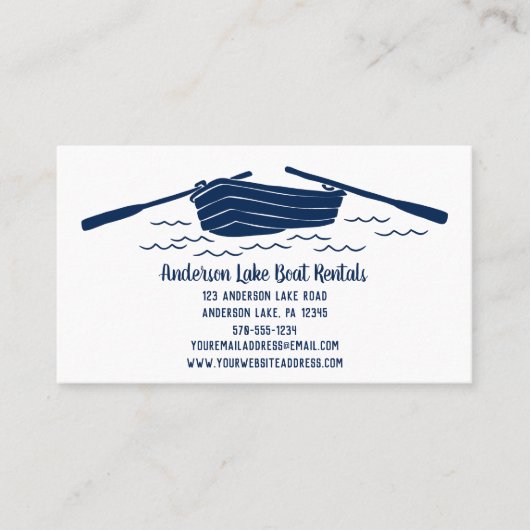 Blue Rowboot, Boat Rentals, Lake Thmed Visitekaartje (Voorkant)
