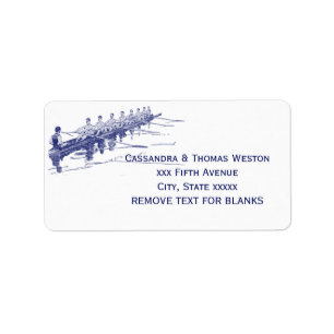 Blue Rowing Rowers Creming Team Water Sports #3 Etiket