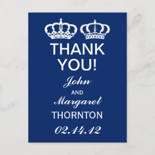 Blue Royal Couple Hartelijk dank Briefkaart