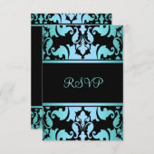Blue Royal Damask RSVP (Devant / Derrière)