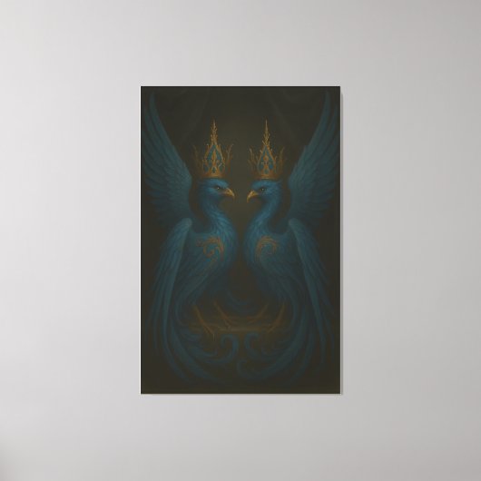 Blue Royal Phoenix Duo · Impression sur toile de l (Recto)