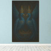 Blue Royal Phoenix Duo · Impression sur toile de l (Insitu (Plancher de Bois))