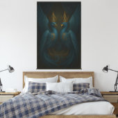 Blue Royal Phoenix Duo · Luxe Canvasprint Canvas Afdruk (Insitu (Slaapkamer))