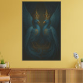 Blue Royal Phoenix Duo · Luxe Canvasprint Canvas Afdruk (Insitu (Woonkamer))