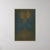 Blue Royal Phoenix Duo · Luxury Canvas Print (Voorkant)