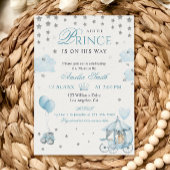 Blue Royal Prince Baby Shower Invitation Carriage