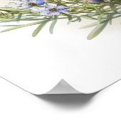 Blue Rozemarijn Bloemen Art Print Poster (Hoek)