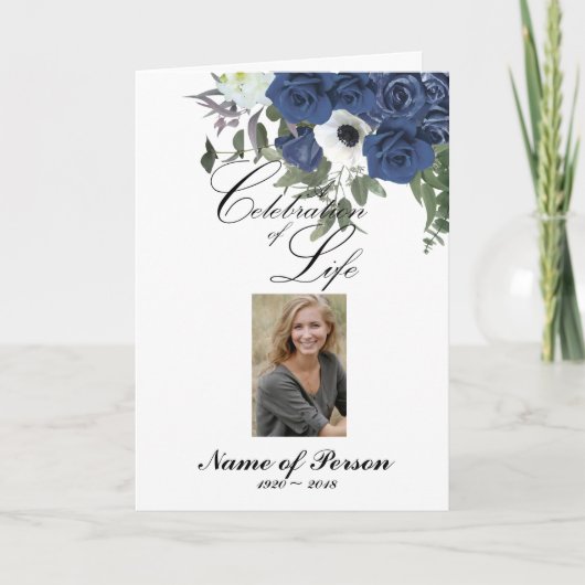 Blue Rozen begrafenisprogramma Programma (Voorkant)