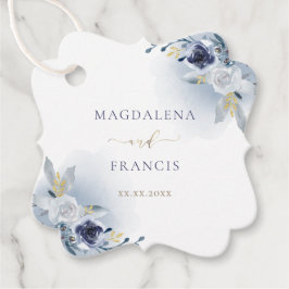 blue rozen bruiloft bedankjes labels