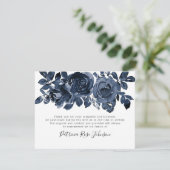 Blue Rozen Funeral Memorial Dank u Bedankkaart (Staand voorkant)