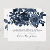 Blue Rozen Funeral Memorial Dank u Bedankkaart (Voorkant / Achterkant)