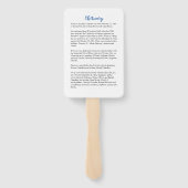 Blue Rozen Funeral Memorial Fan Handwaaier (Achterkant)