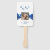 Blue Rozen Funeral Memorial Fan Handwaaier (Voorkant)
