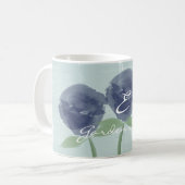  Blue Rozen Garden Star Monogrammed Mok (Voorkant links)