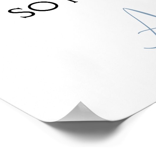 Blue Rozen Hortensia's Geen Zitplan Trouwen Poster (Hoek)