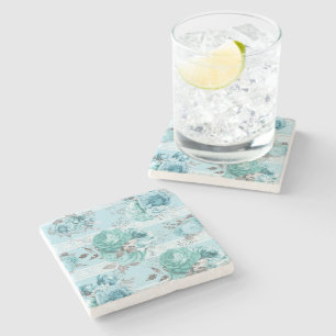 Blue Rozen Lace Stenen Onderzetter